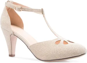Women's Low Heels Mary Jane Pumps - Adorable Vintage Shoes- Unique Round Toe Design with an Adjustable T Strap