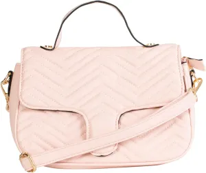 Women’s Quilted Faux Leather Satchel Bag – Top Handle & Crossbody Strap – Heart Detail Purse – Kiki