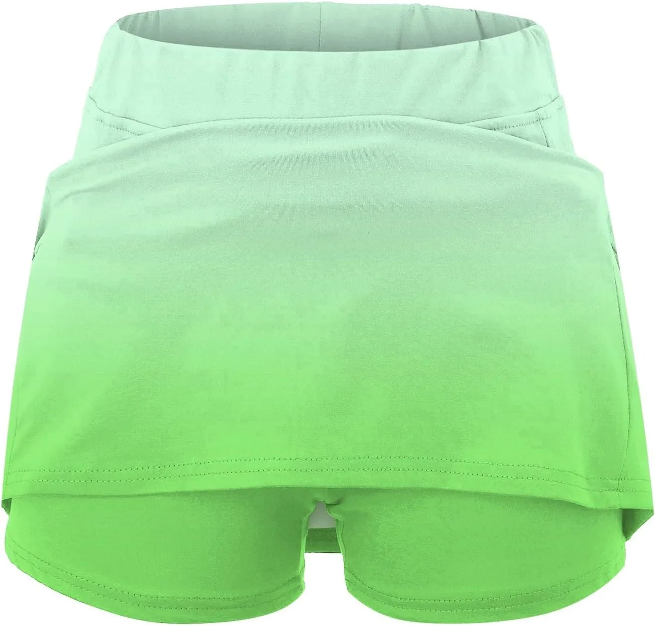 Womens Skorts with Pockets Tummy Control Plus Size Gradient Skorts High Waist Athletic Sports Pants Skirt Casual Shorts