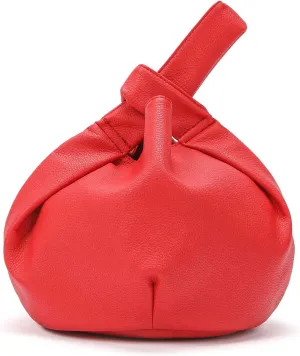 Women's Small Tote Bag for Women Soft Leather Top Handle Bag Wristlet Knot Pouch Purses and Handbags