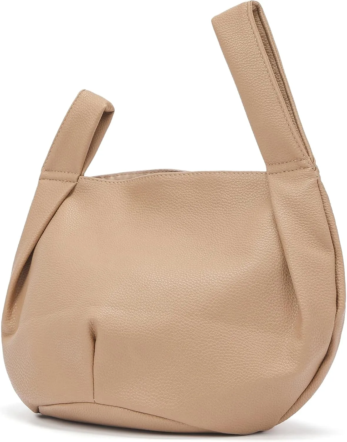 Women's Small Tote Bag for Women Soft Leather Top Handle Bag Wristlet Knot Pouch Purses and Handbags