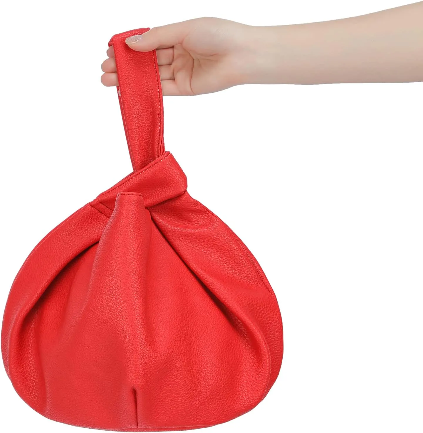 Women's Small Tote Bag for Women Soft Leather Top Handle Bag Wristlet Knot Pouch Purses and Handbags