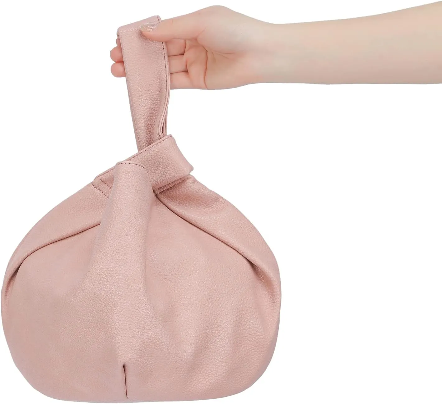 Women's Small Tote Bag for Women Soft Leather Top Handle Bag Wristlet Knot Pouch Purses and Handbags