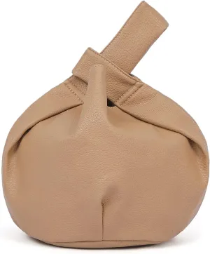 Women's Small Tote Bag for Women Soft Leather Top Handle Bag Wristlet Knot Pouch Purses and Handbags