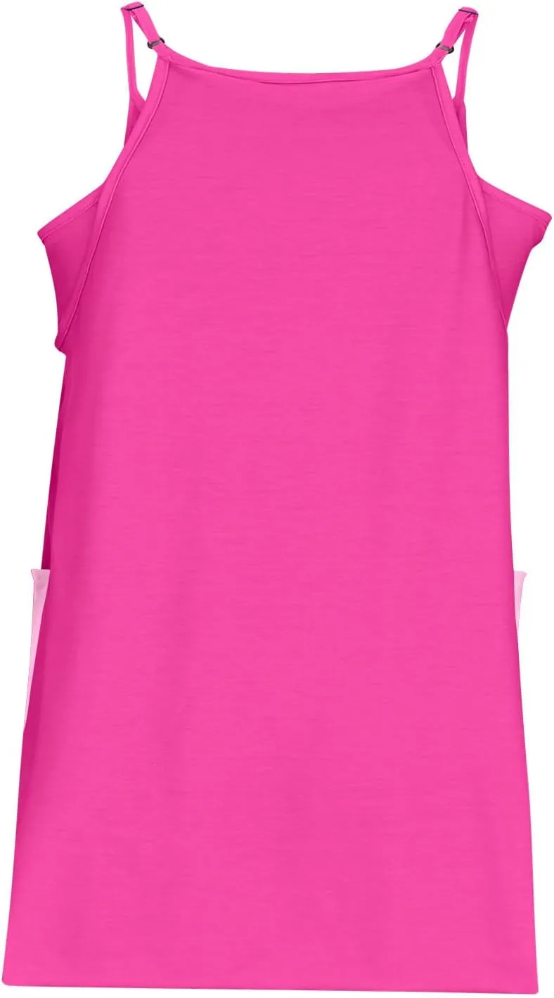 Womens Tennis Athletic Shorts Summer Mini Romper Dress Sundress with Built-in Shorts Sleeveless Casual Workout Outfits