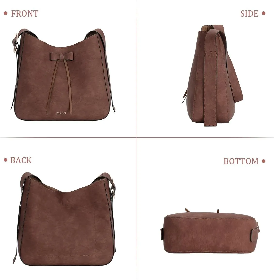 Womens Tote Bag With Bowknot Decoration For Women Faux Leather Shoulder Bag Work Large Casual Handbag