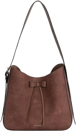 Womens Tote Bag With Bowknot Decoration For Women Faux Leather Shoulder Bag Work Large Casual Handbag