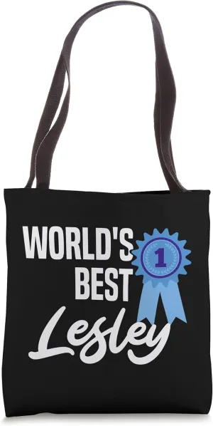 World's Best Lesley Name Personalized Tote Bag