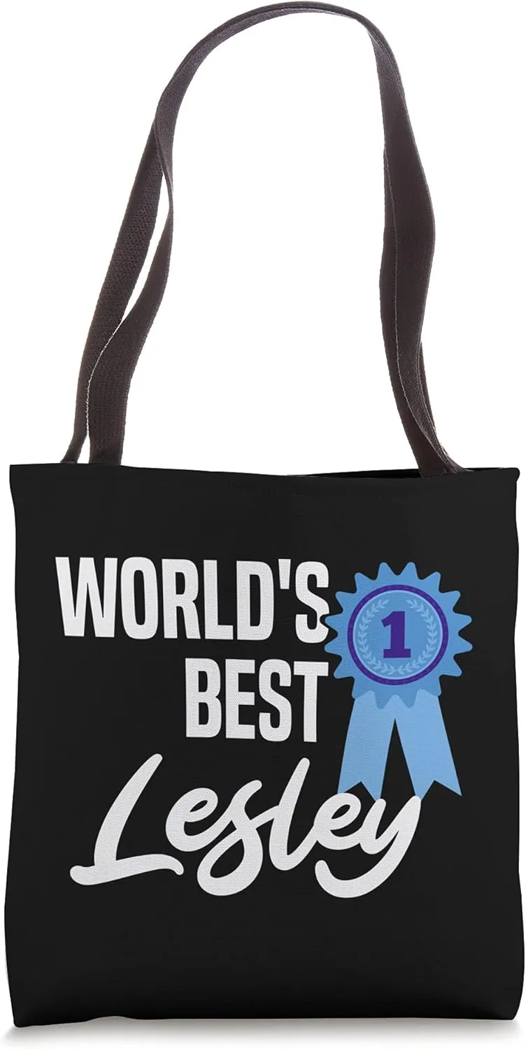 World's Best Lesley Name Personalized Tote Bag