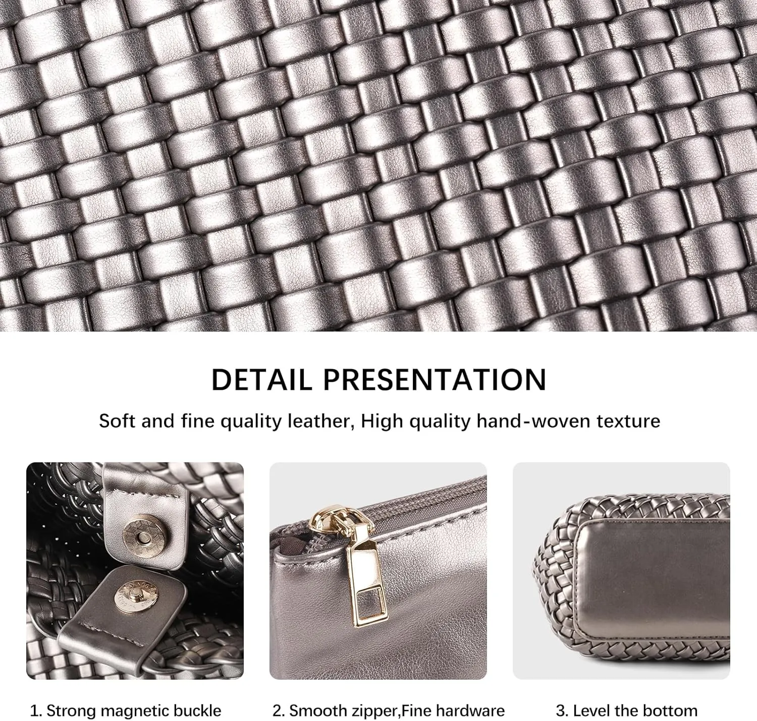Woven Bag for Women Vegan Leather Tote Bag Travel Handbag and Purse Retro Handmade Trending Hobo Bag