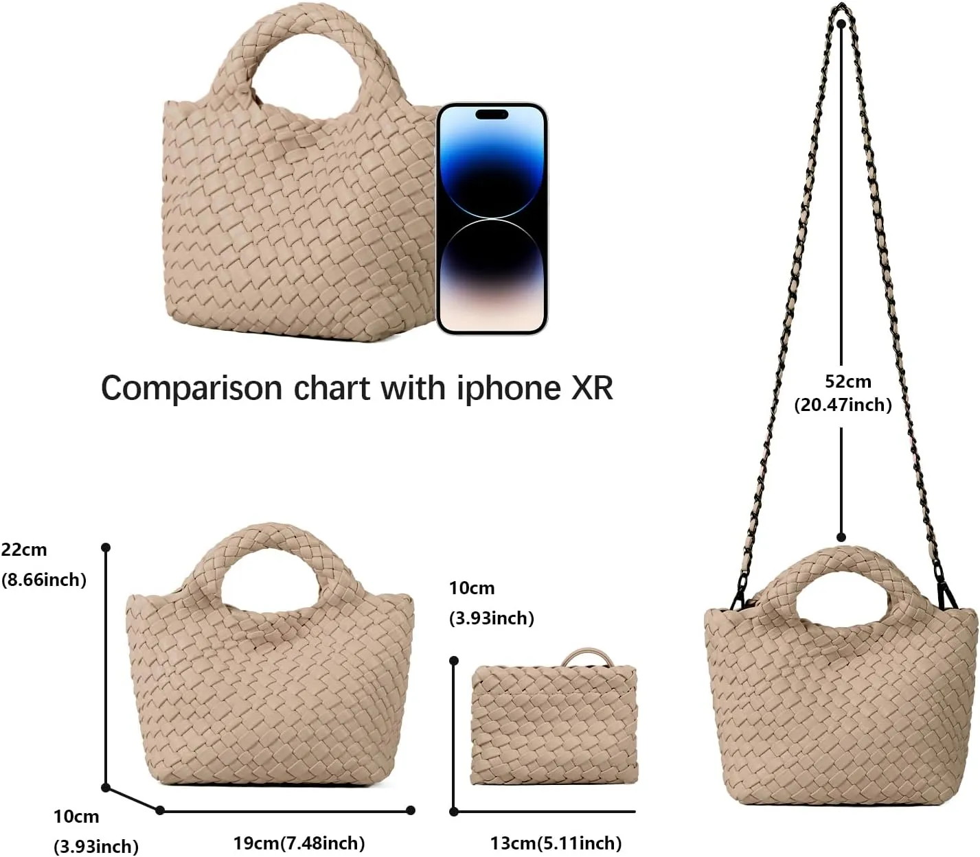 Woven Purses Bag for Women, Vegan Leather Handwoven Bags with Mini Handmade Purse, SMALL Travel Beach Top Handle Handbags
