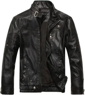 Wvapzxx Motorcycle Leather Jackets Men Classic Slim Fit Suede Jacket Casual Outwear