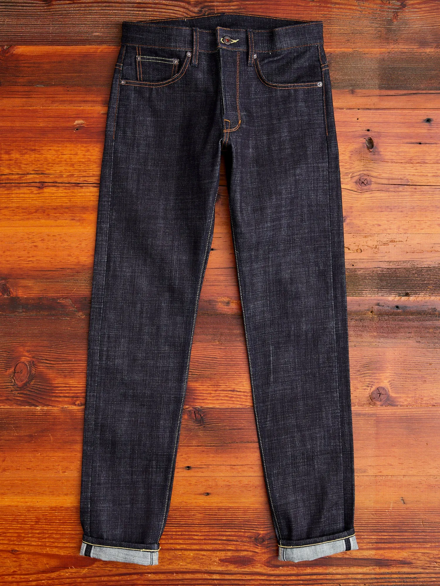 X075 14.5oz Dark Indigo Selvedge Denim - Spikes Fit
