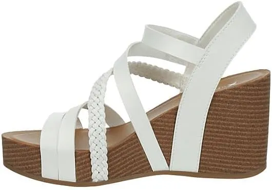 XAPPEAL Maggy - Women's Strappy Leather Open Toe Summer Wedge Sandals