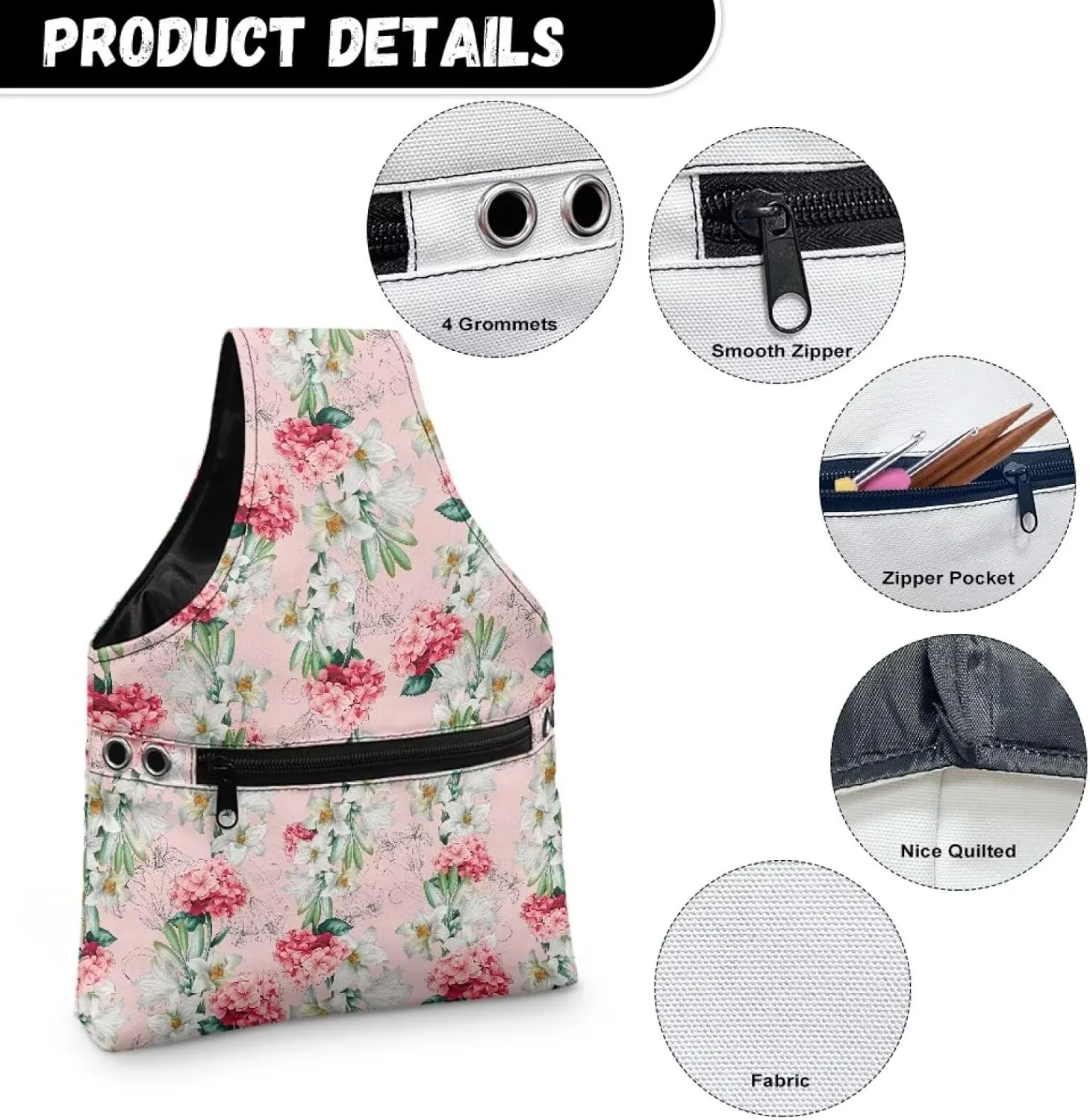 Yarn Bags for Crocheting on the Go Crochet Tote Bags for Women Travel Crochet Organizers and Storage Bag