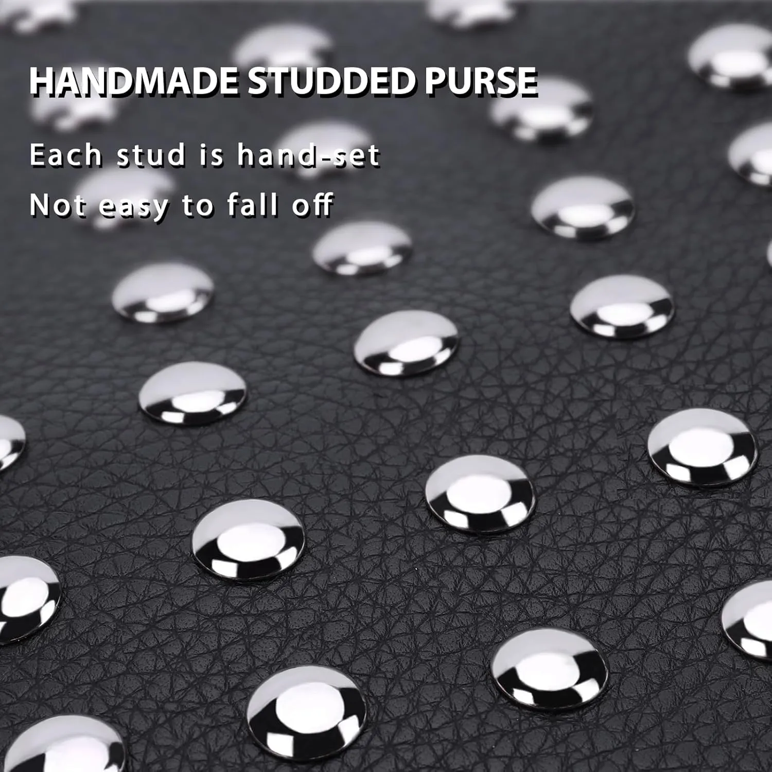 YFGBCX Studded Purses Black Shoulder Bag Y2K Purse for Women Handbag Soft Leather Fall Purse
