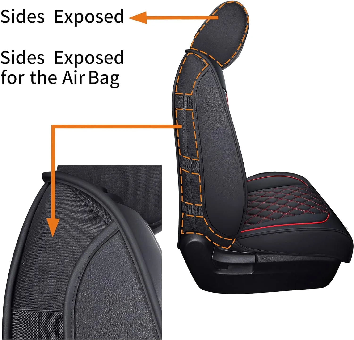 YIERTAI Truck Seat Covers for Toyota Tundra 2008-2023 2024 2025 Crewmax Double Cab Limited Platinum 1794 Edition Tundrasine Concept Waterproof Leather(2 PCS Front only/Black-Red)