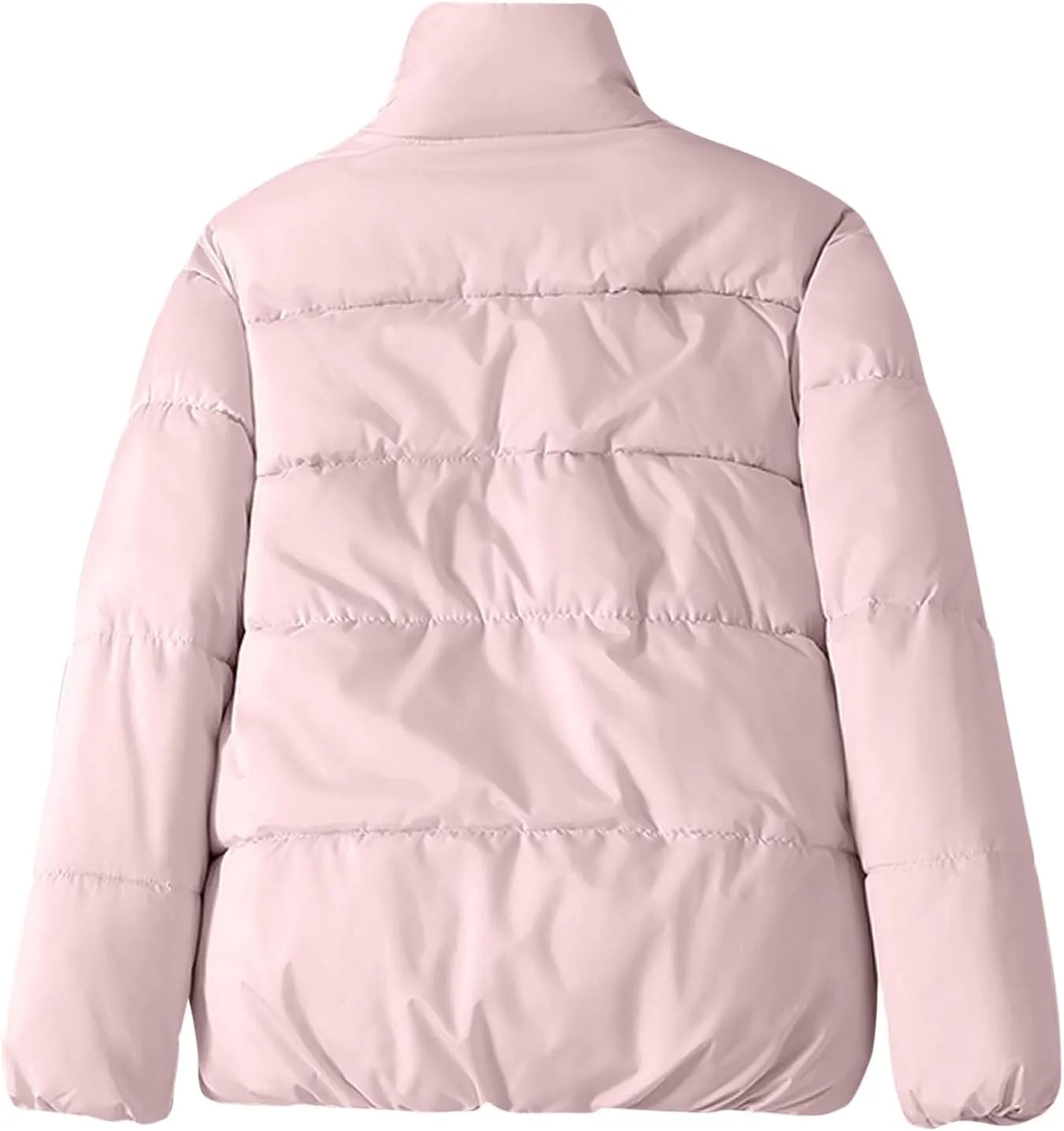 YRAETENM Womens Puffer Jacket Winter Warm Zip up Padded Coat Casual Stand Collar Quilted down Jackets Outerwear with Pockets